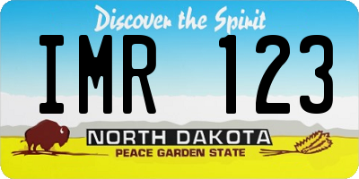ND license plate IMR123
