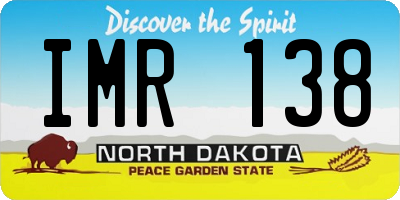 ND license plate IMR138