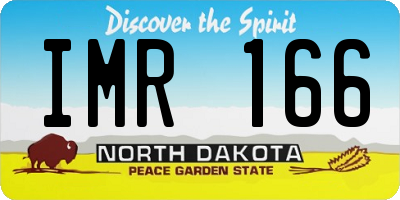 ND license plate IMR166