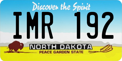 ND license plate IMR192