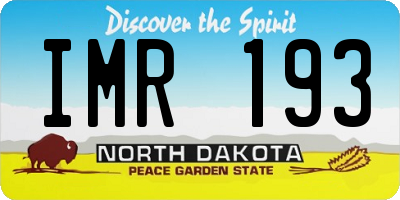 ND license plate IMR193