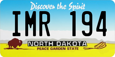 ND license plate IMR194