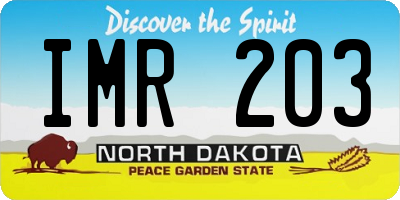 ND license plate IMR203