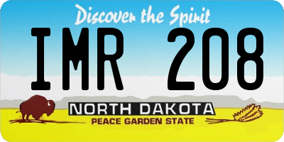 ND license plate IMR208