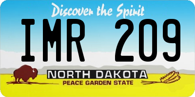 ND license plate IMR209