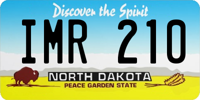 ND license plate IMR210
