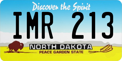 ND license plate IMR213