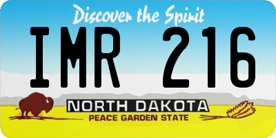 ND license plate IMR216