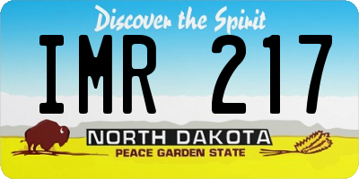 ND license plate IMR217