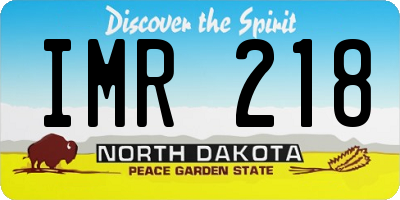 ND license plate IMR218