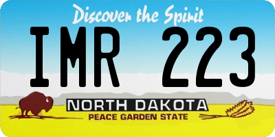 ND license plate IMR223