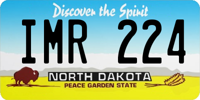 ND license plate IMR224