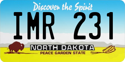 ND license plate IMR231