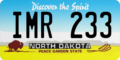 ND license plate IMR233