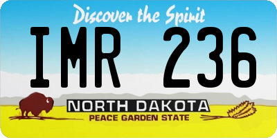 ND license plate IMR236