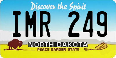 ND license plate IMR249