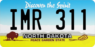 ND license plate IMR311