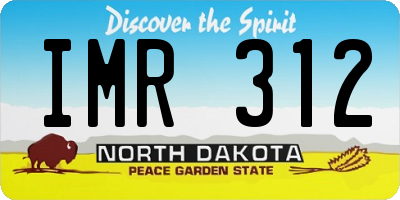 ND license plate IMR312