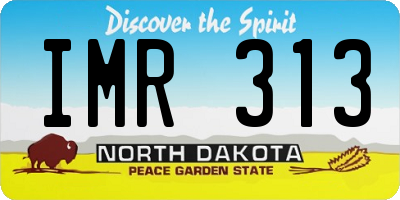 ND license plate IMR313