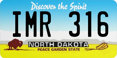 ND license plate IMR316