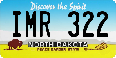 ND license plate IMR322