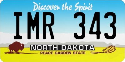 ND license plate IMR343