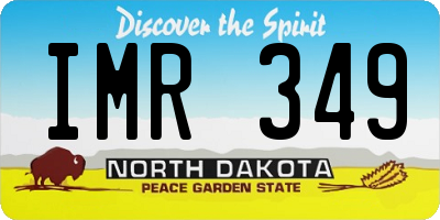 ND license plate IMR349