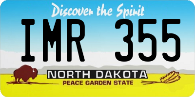 ND license plate IMR355