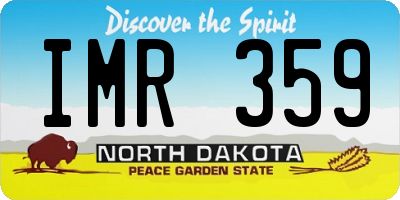 ND license plate IMR359