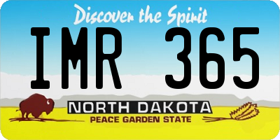 ND license plate IMR365