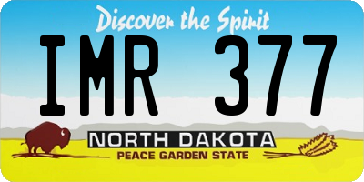 ND license plate IMR377