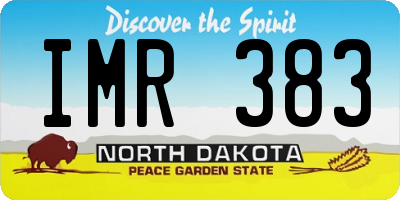 ND license plate IMR383