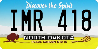ND license plate IMR418