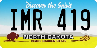 ND license plate IMR419
