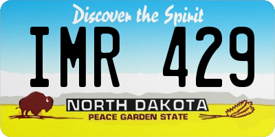 ND license plate IMR429