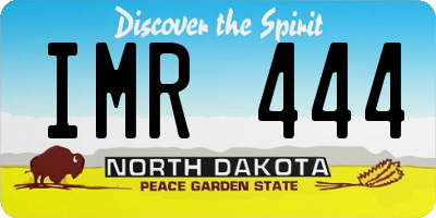 ND license plate IMR444