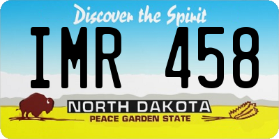 ND license plate IMR458