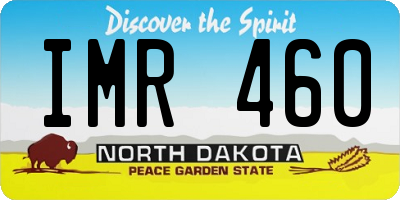 ND license plate IMR460