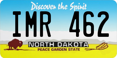 ND license plate IMR462