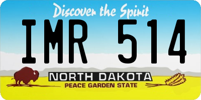 ND license plate IMR514