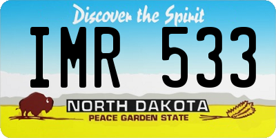 ND license plate IMR533