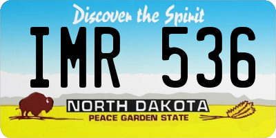ND license plate IMR536