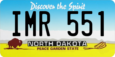 ND license plate IMR551