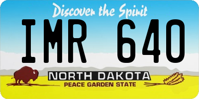 ND license plate IMR640