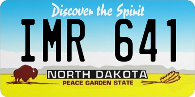 ND license plate IMR641