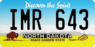 ND license plate IMR643