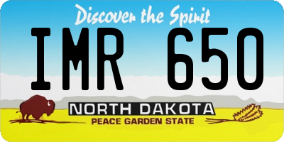 ND license plate IMR650