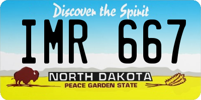 ND license plate IMR667