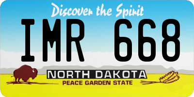 ND license plate IMR668