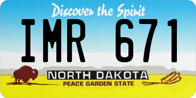 ND license plate IMR671